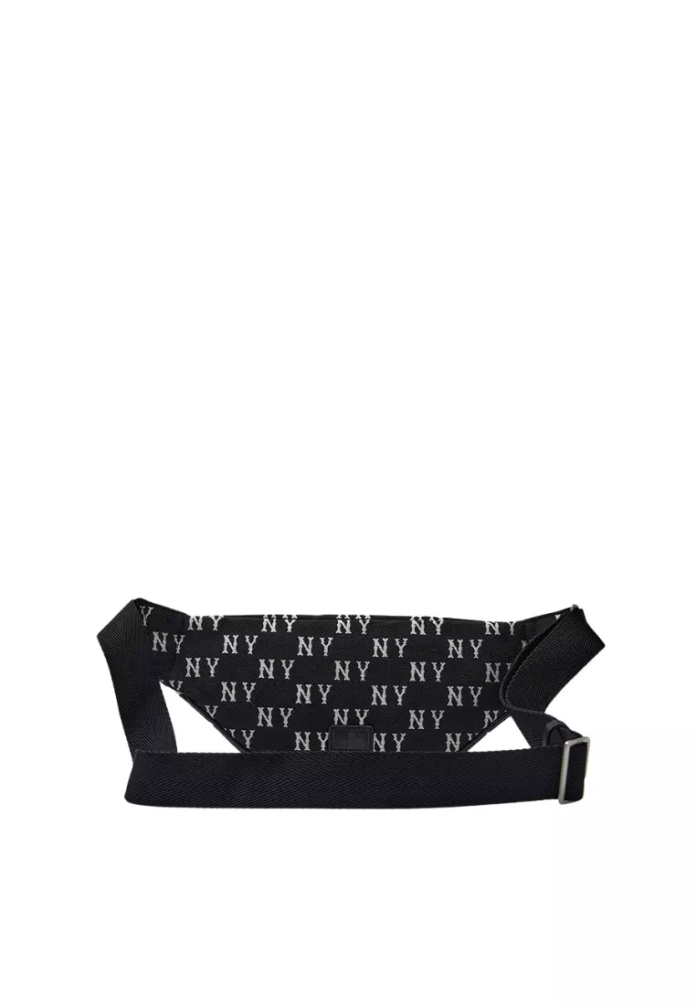 ★MLB Korea★ Classic Monogram Jacquard Hip Sack NY Black 3A Jacquard Monogram New York Yankees Belt Bag