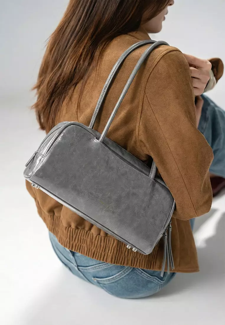 TONA Pocket East West Boston Bag - Distressed Grey