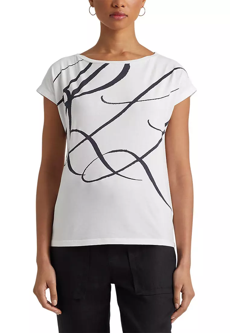 Lauren Ralph Lauren Logo-Print Cotton-Blend Top