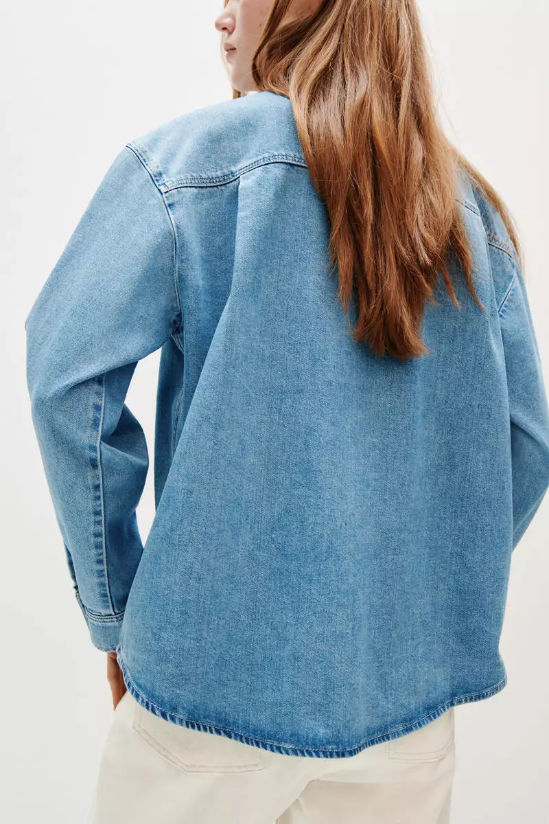 Oversized denim shirt