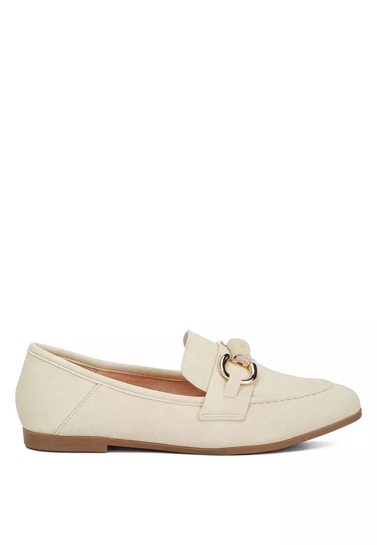 Discount on Rag & CO.  shoes - SKU: Beige Horsebit Embellished Loafers