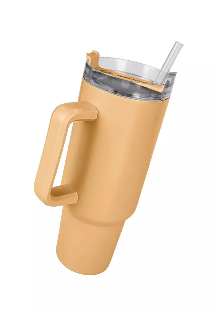 37oz Stainless Steel Straw Lid Insulated Mug Tumbler 1100ml Double Wall 24Hr Cold BPA-Free - Autumn Sunset