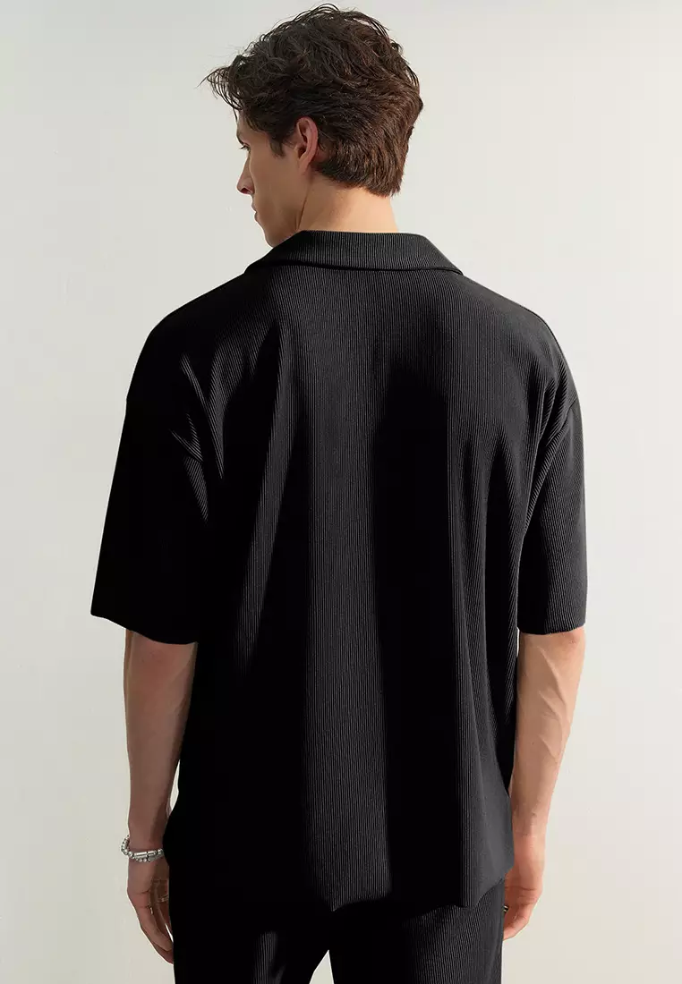 Textured Wrinkle Free Polo Shirt