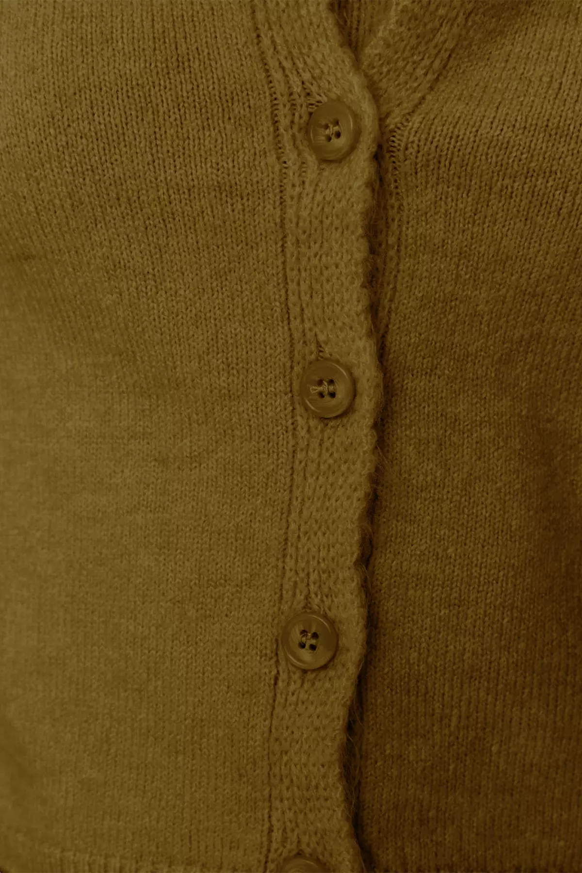 Khaki Crop Soft Textured 2 Piece Blouse Cardigan Knitwear Set