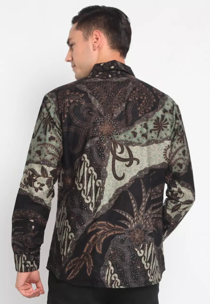 Kemeja Batik Pria Premium Slimfit Elegant Modern Lengan Panjang Narada Ijo