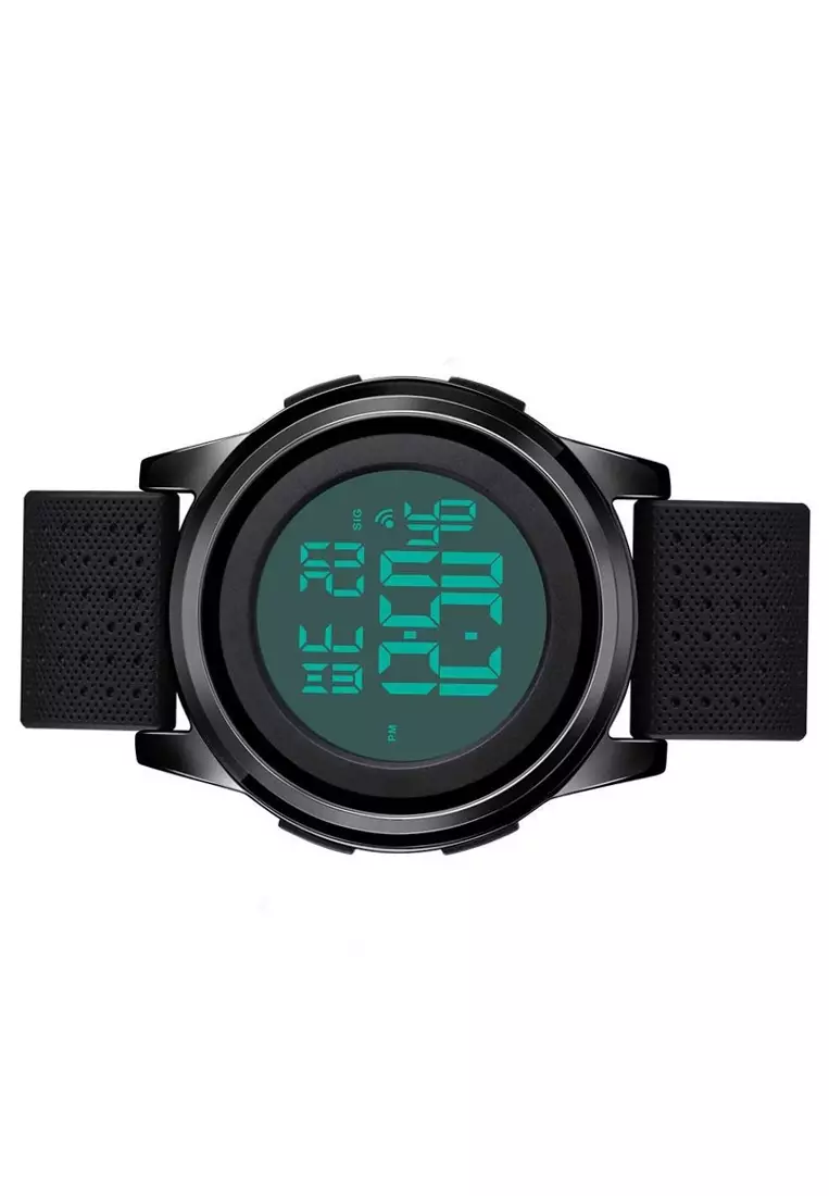 Jam Tangan Casual Digital Pria Water Resistant 50m Strap Tali Material PU QO61 ORIGINAL