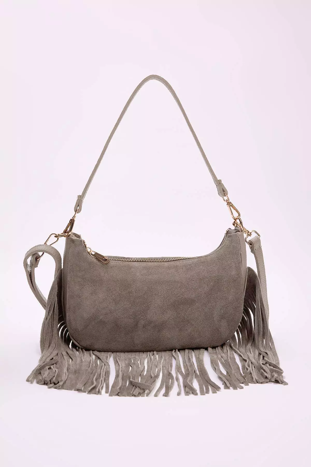 Mink Tassel Detailed Premium Genuine Leather Women'S Shoulder Bag Takaw26Oc00044