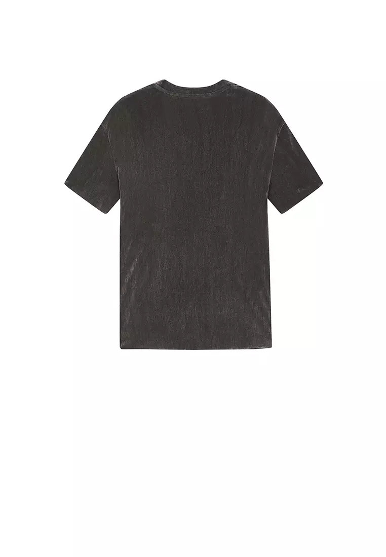 人丝网纱修身短袖T恤