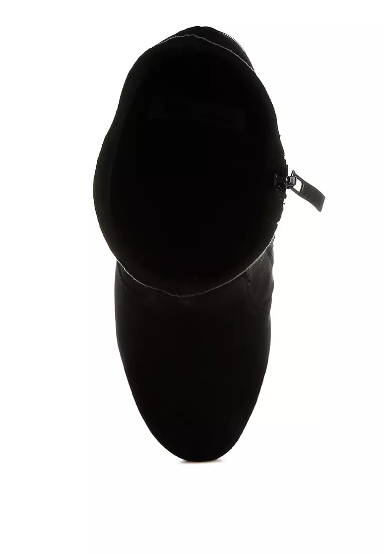 Sepatu Bot Kaus Kaki Mikrofiber Warna Hitam