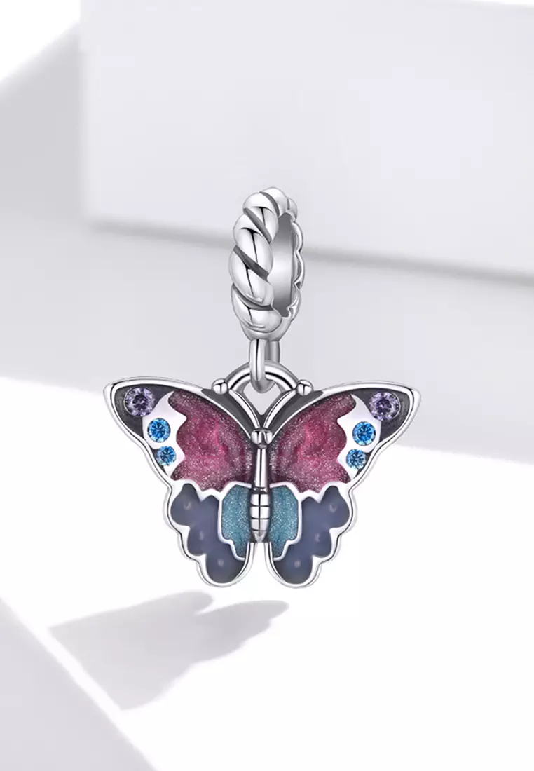 Solid 925 Sterling Silver Majestic Butterfly Bead Charm