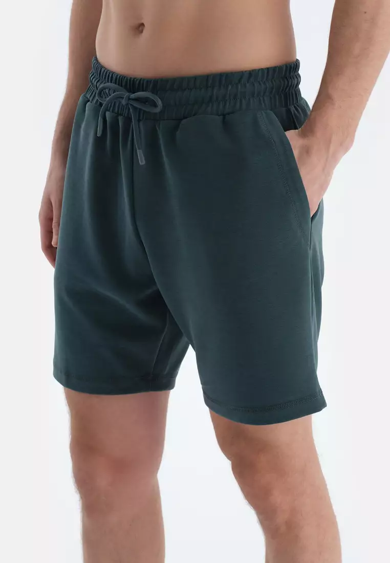 Dark Green Shorts, Regular, Short Leg, Activewear for Men