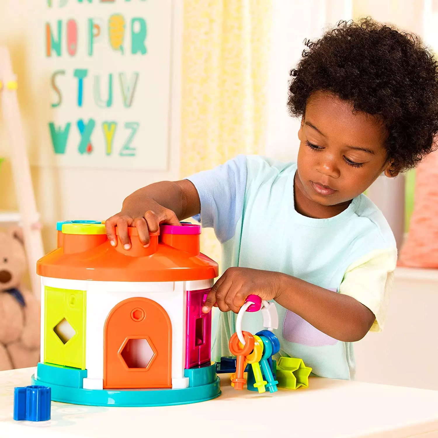 Buy Battat [Battat] Shape Sorter House Color and Shape Sorting Toy with 6 Keys and 12 Shapes