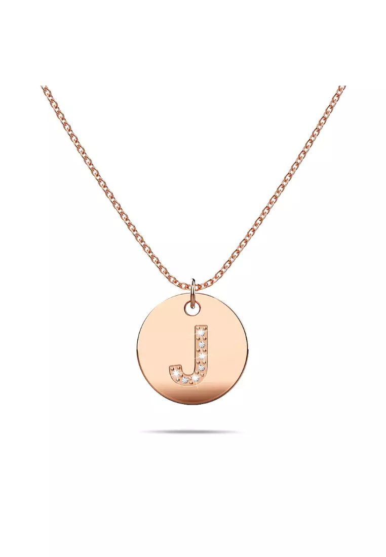 Real rose gold new arrivals initial necklace