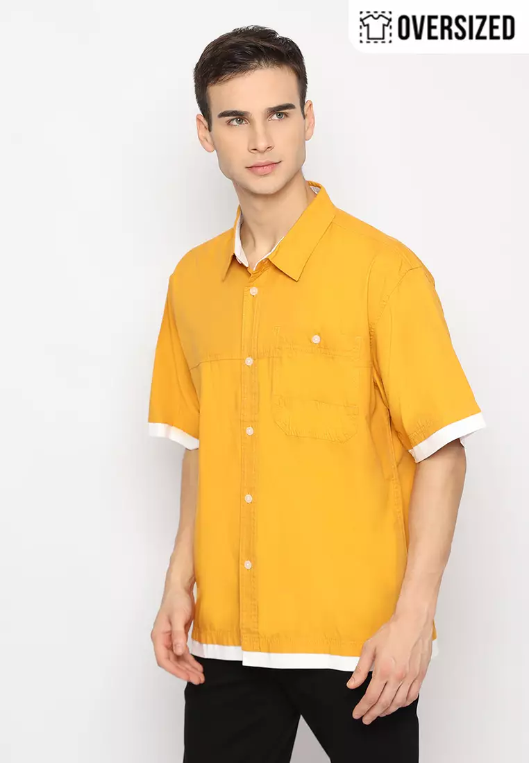 RBJ Kemeja Kombi Oversized Gold Pria
