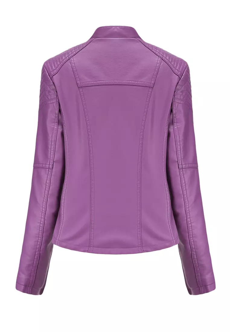 Purple moto cheap jacket women's