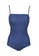 ZITIQUE blue Women's Retro Dot Pattern One-piece Swimsuit - Blue 28DBFUS011408CGS_1
