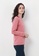 nicole pink Nicole V-Neckline Long Sleeve Sweatshirt D6EECAAB1CEF96GS_4