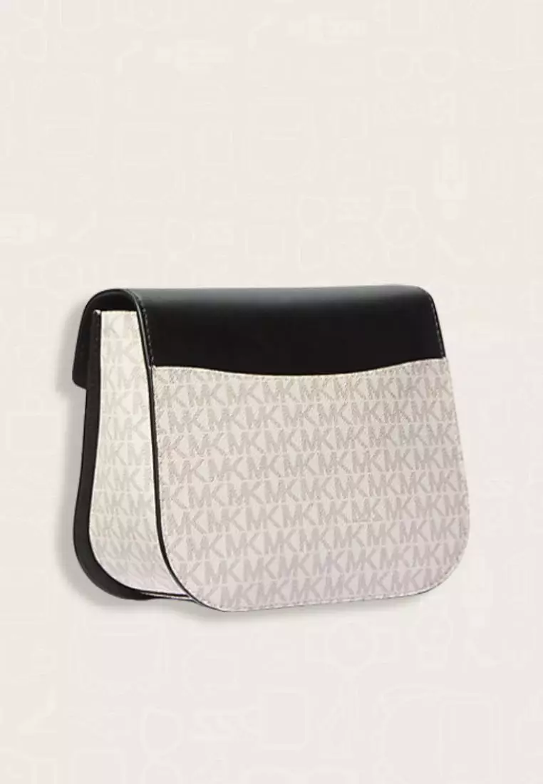 Michael Kors Emilia Small Logo Crossbody Bag Vanilla Black