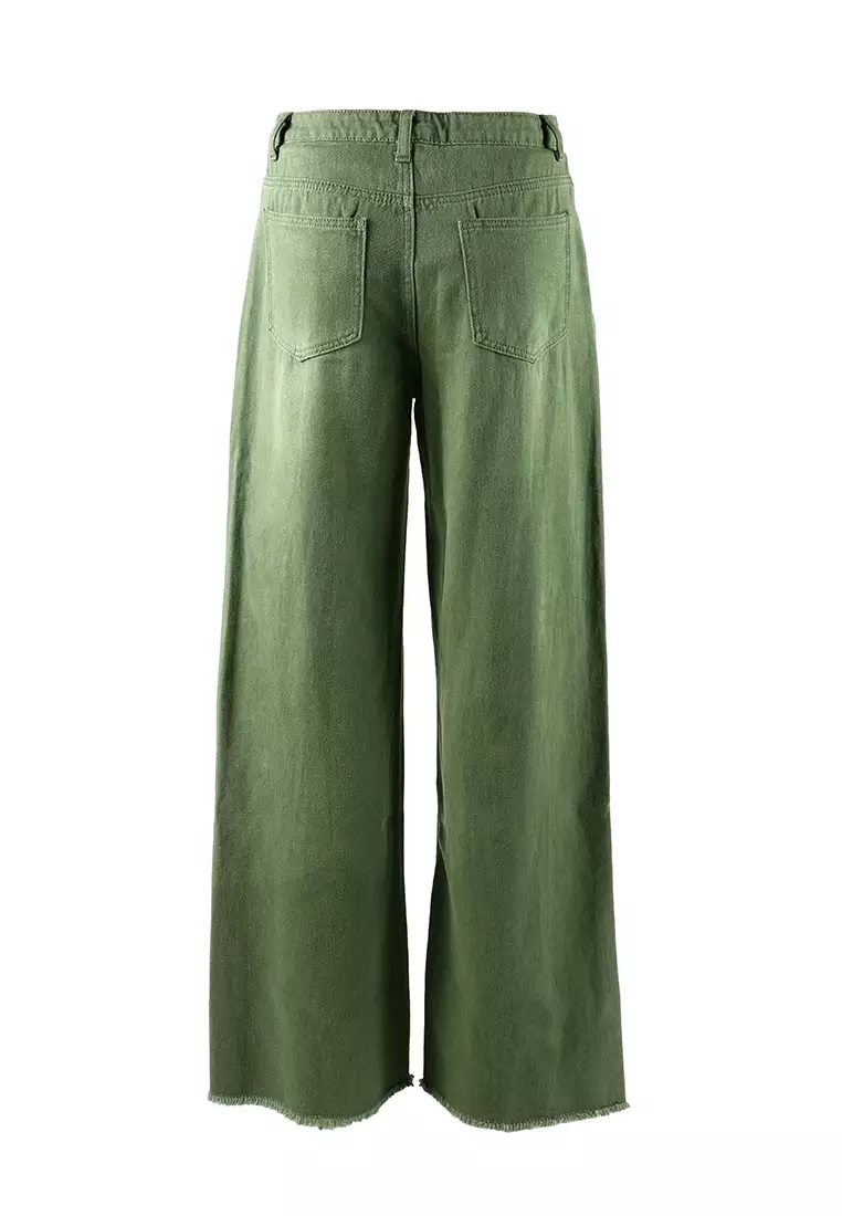 Army Green Ultra Comfortable Loose Fit Denims