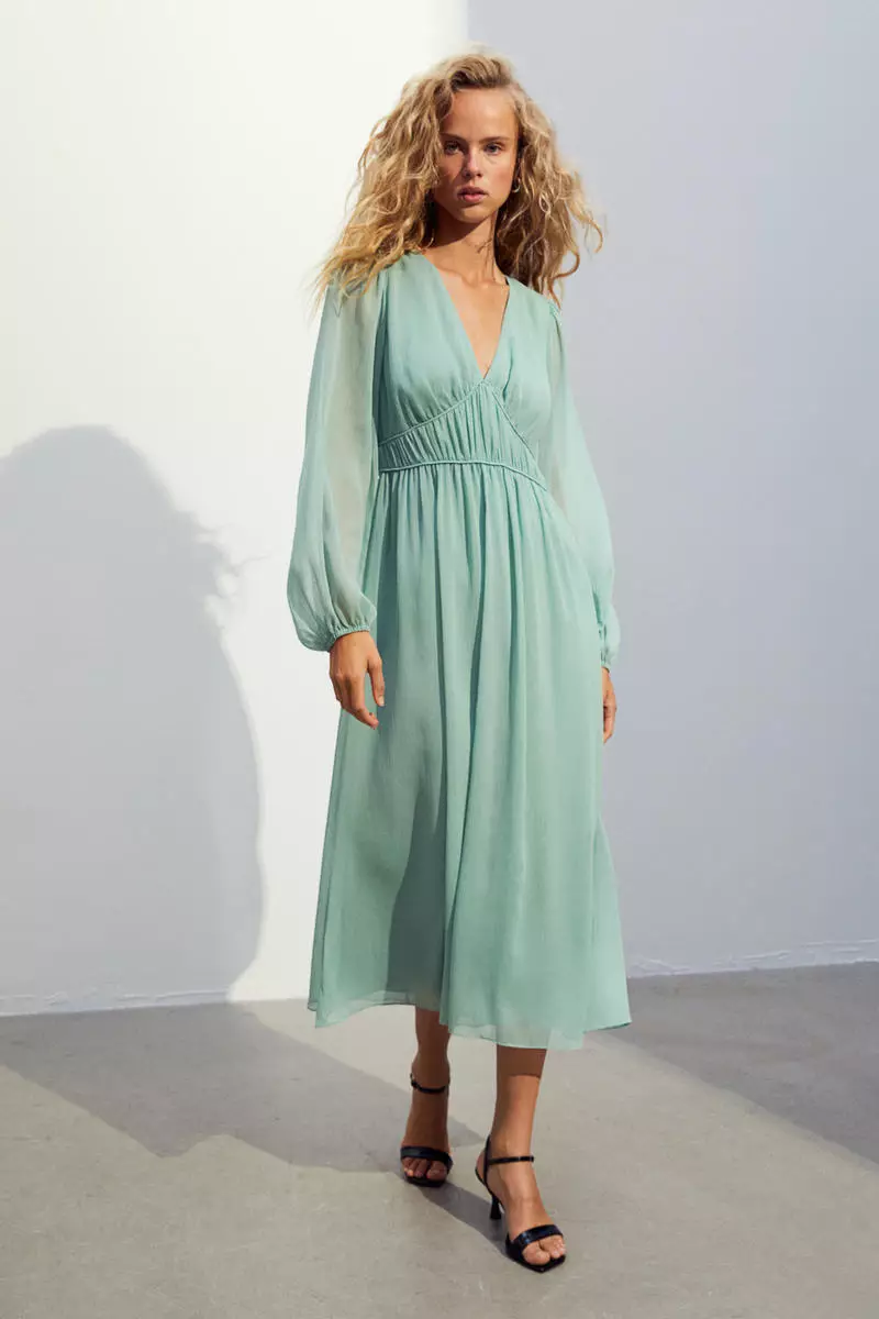 Full sleeve clearance chiffon dress
