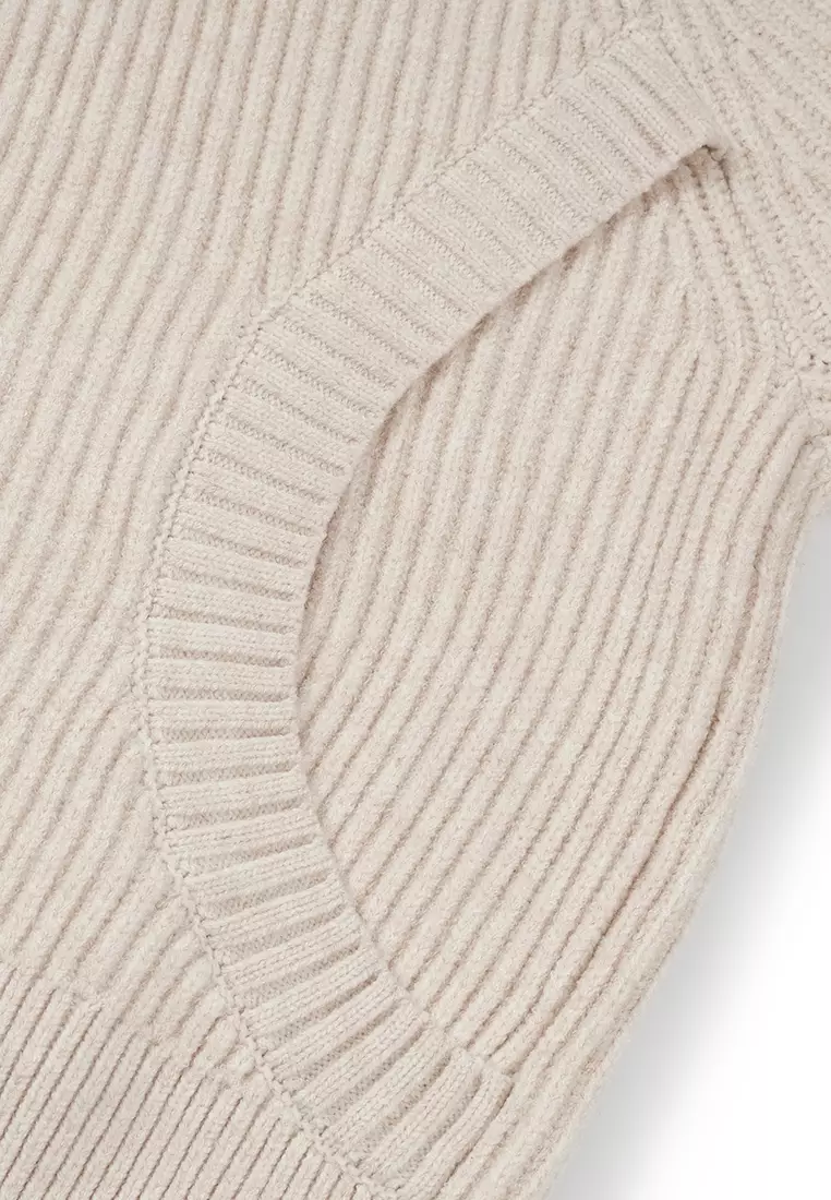 女裝鳶尾花 LOGO 雙向拉鏈開襟毛衣