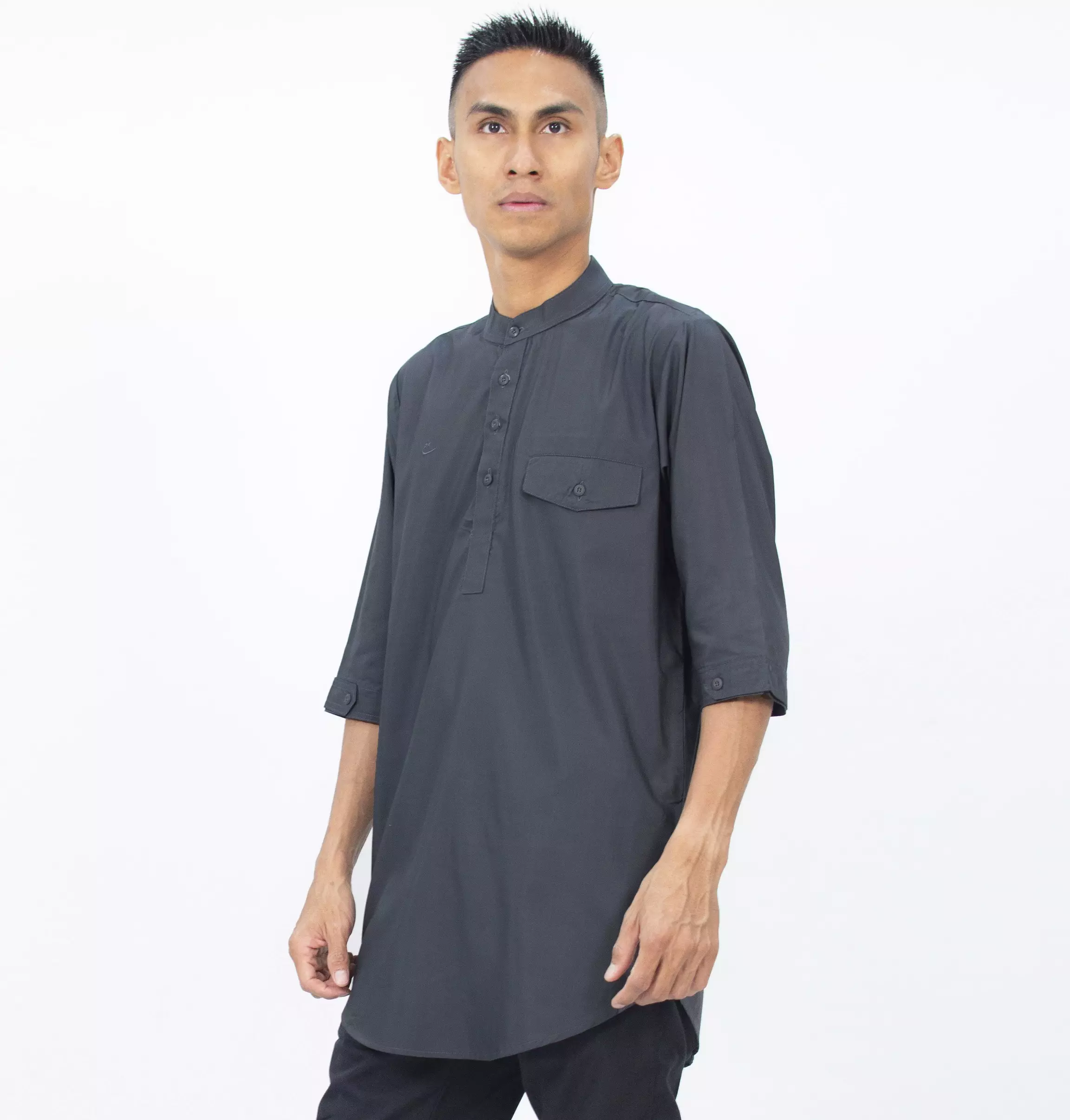 AMMAR Baju Koko Kurta Pakistan Busana Muslim Pria Fashion Muslim Pria Kurta Pria Kemeja Koko - ABU TUA