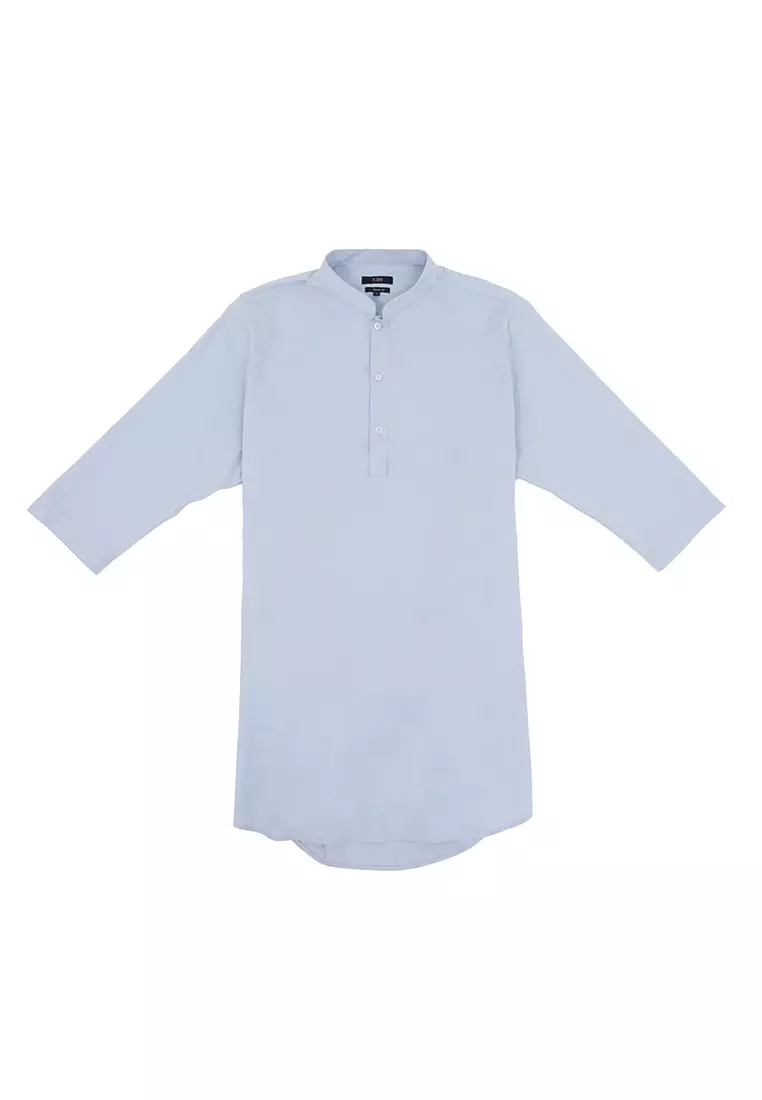 Jobb Arkhan Baju Koko Pria Kurta Lengan Pendek Regular Fit Abu-Abu