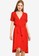JACQUELINE DE YONG red Lea Short Sleeve Wrap Dress 93309AACF60448GS_1