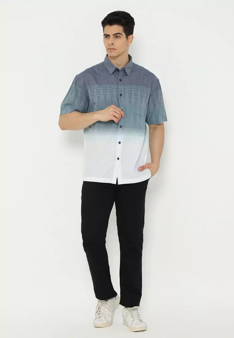POLICE Kemeja Border Printing Regular Fit Pria