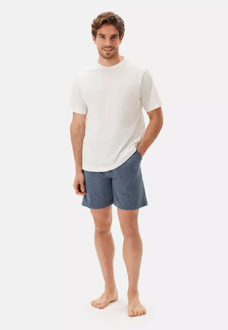Buy DAGİ Navy Melange Shorts, Regular, Short Leg, Sleepwear for
