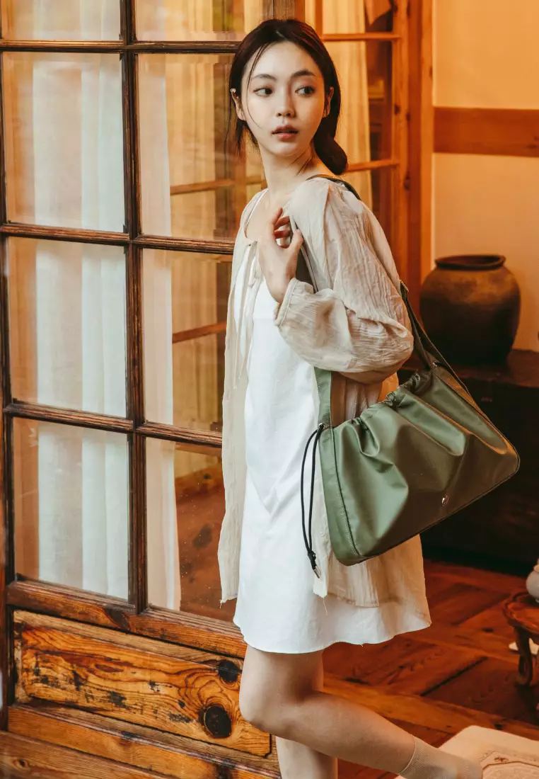 MOA Nylon Crossbody Bag Sage Green