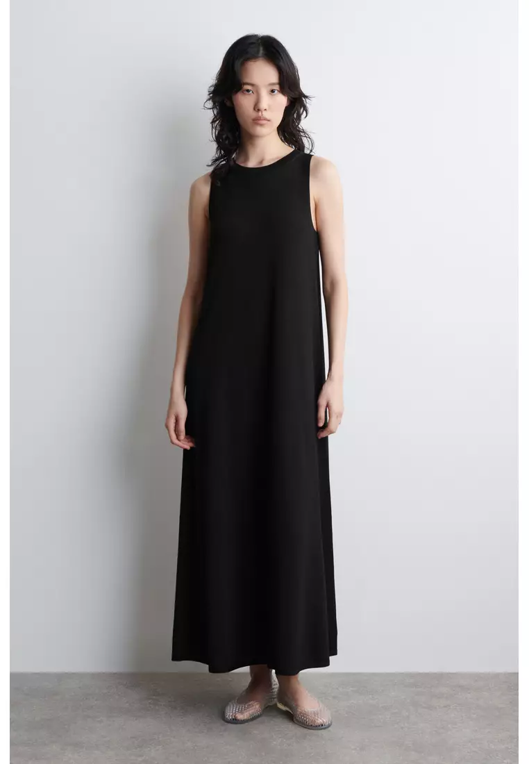 knee length dresses for ladies COS Pleated Knitted Maxi Dress Green  The Dress Nook