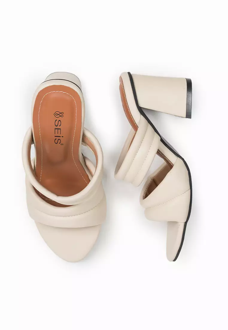 SEIS Hilary Sandal Heels Wanita Hak 7 cm-Cream