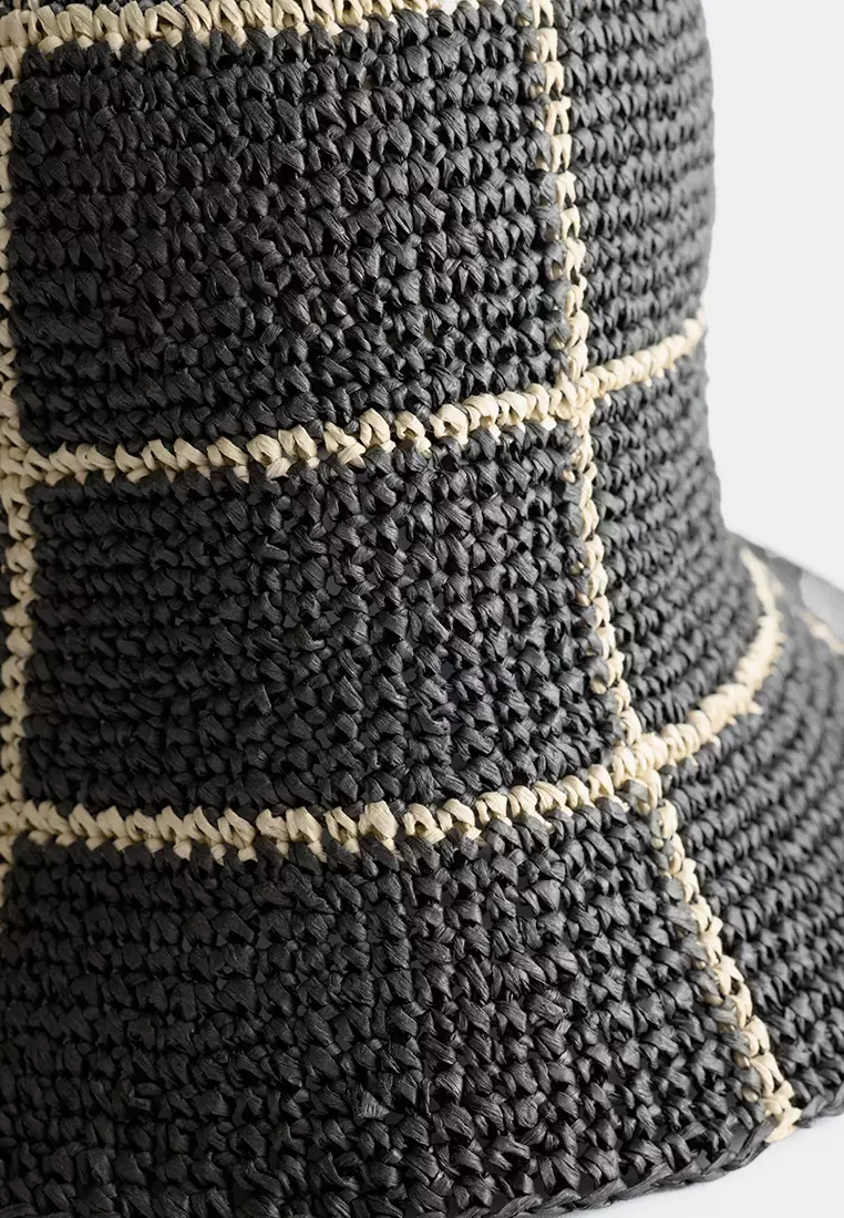 Woven Straw Bucket Hat