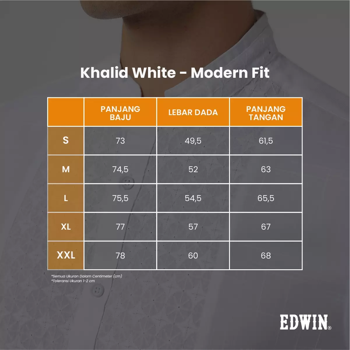 Kemeja Koko Pria Lengan Panjang KHALID WHITE Baju Muslim Pria
