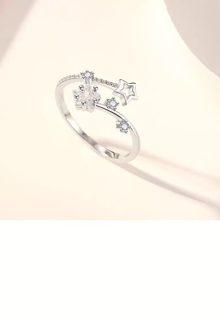 Buy Glamorousky 925 Sterling Silver Simple Cute Star Adjustable