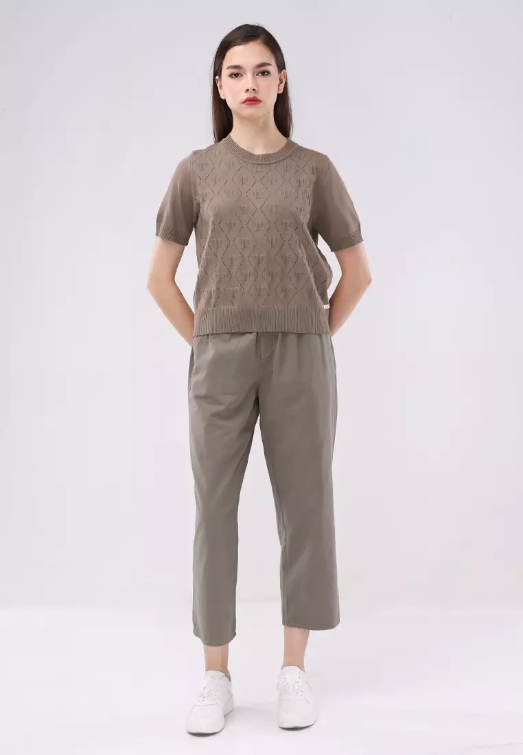 Knitted Short Sleeves Top