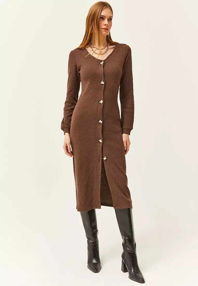 chinese dress ladies Naia Long Sleeve Ruched Dress - Ocean Flora