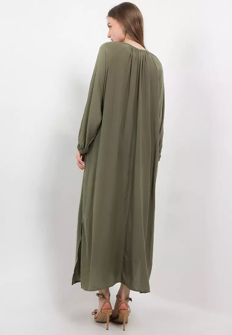 L/S Hidden Pocket Rayon Dress