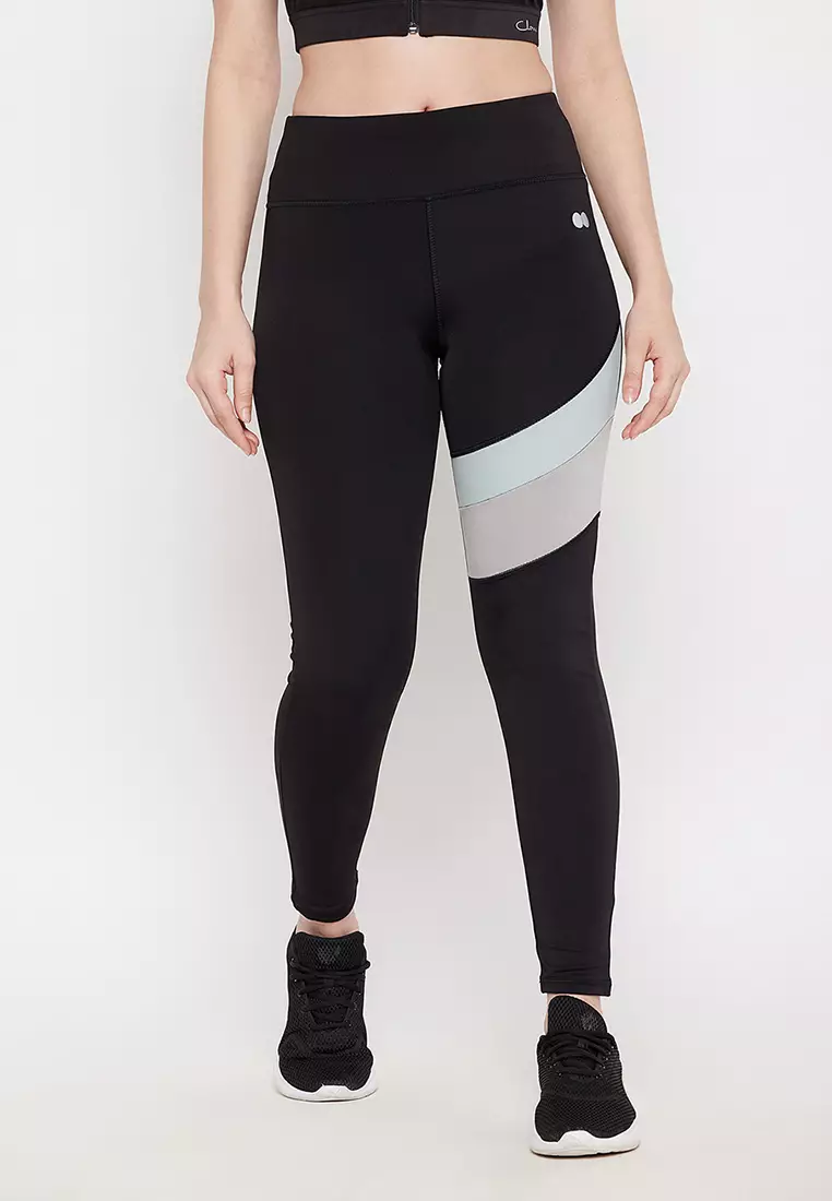 Clovia Snug Fit High-Rise Active Tights in Black
