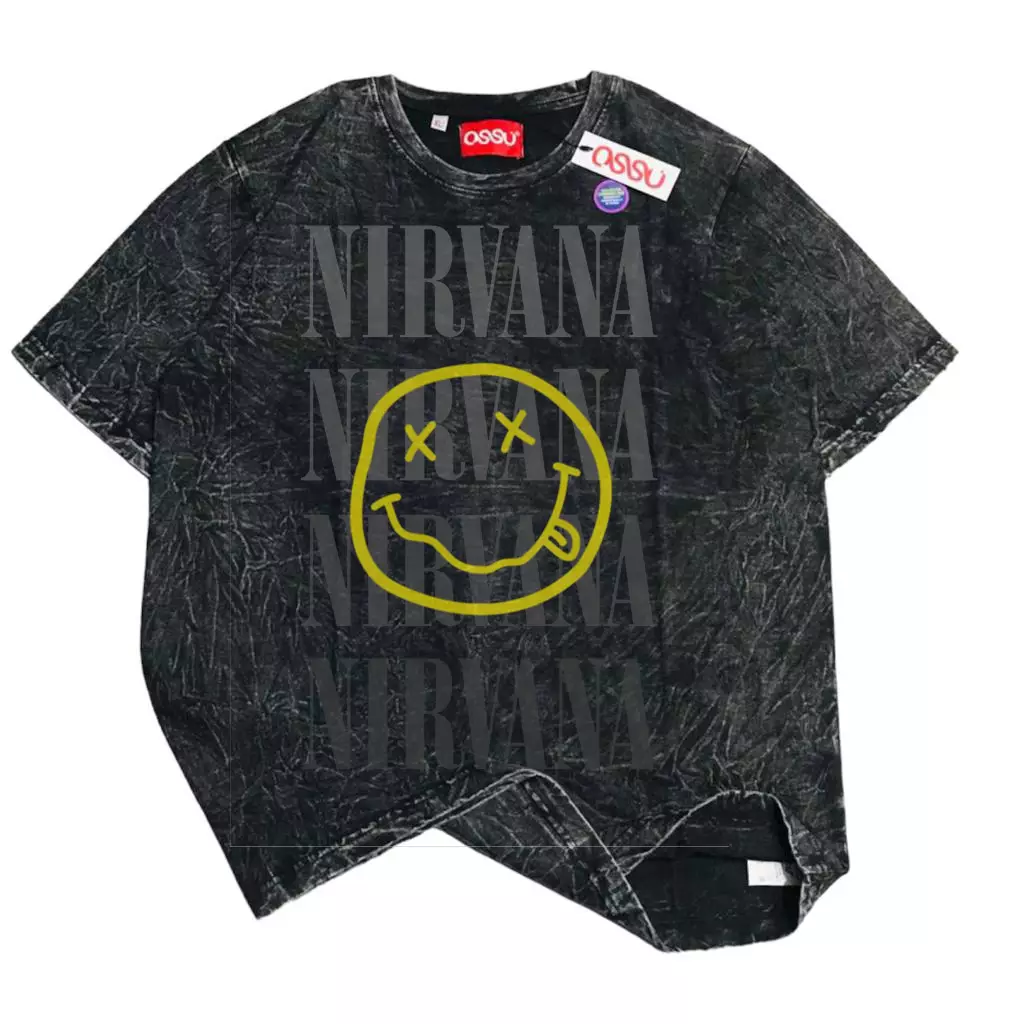 RELAXED PRINTED BLACK WASHED TSHIRT