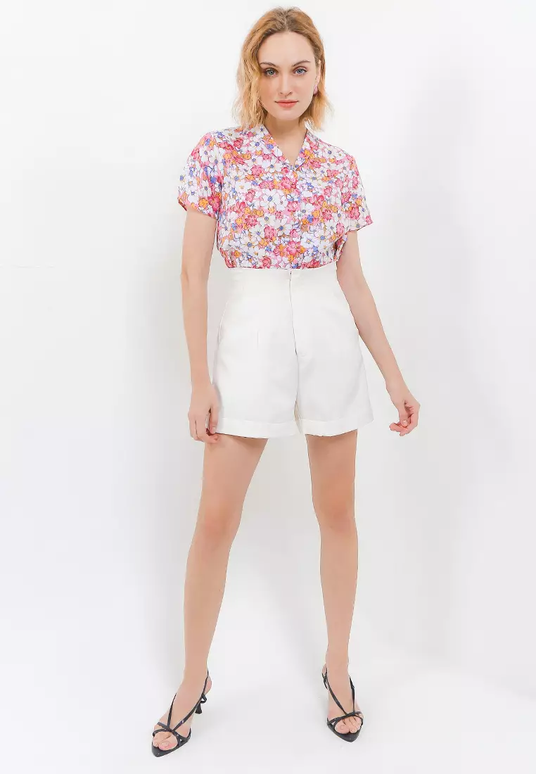 Erina Blouse In Pink Floral Print