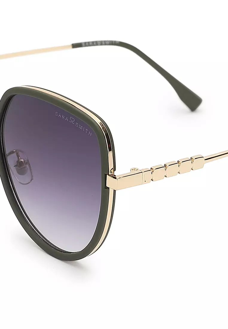 Unisex Fashion Sunglasses (Kacamata Hitam) - Hitam / Abu-Abu / Hijau