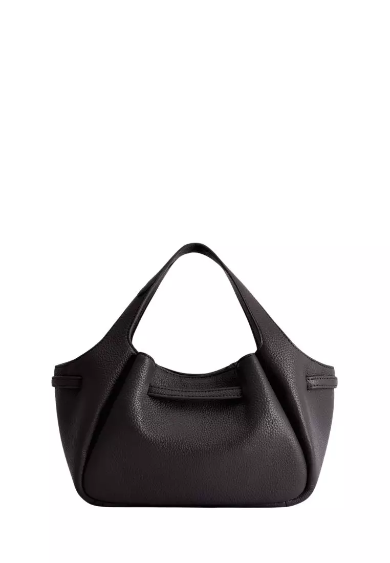 Mabel Soft Bow Tote Bag - Dark Brown