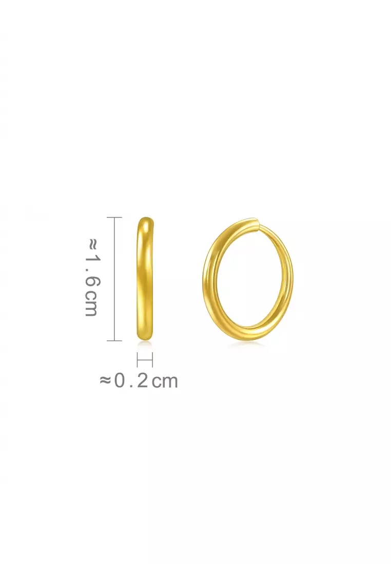 999.9 24K Gold Essence Hoops Earrings 95436E