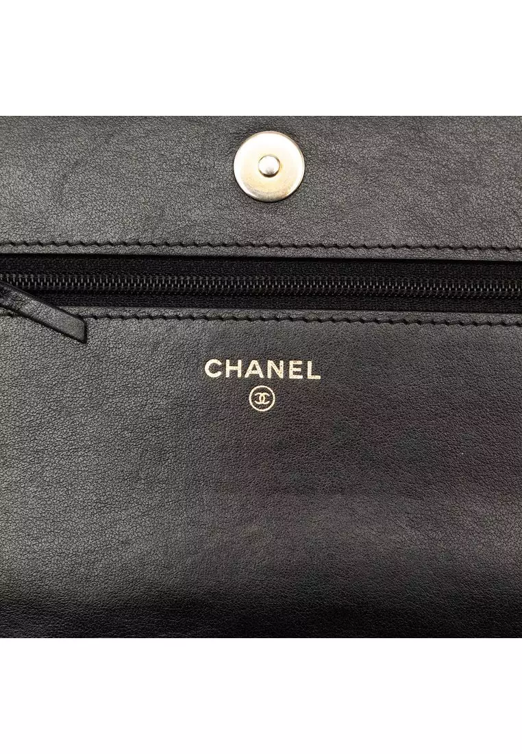 Pre-Loved Chanel Quilted Caviar Boy Wallet On Chain