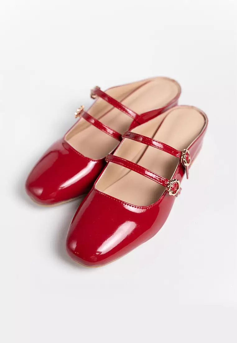 Milyy Mary Jane Glossy Mules