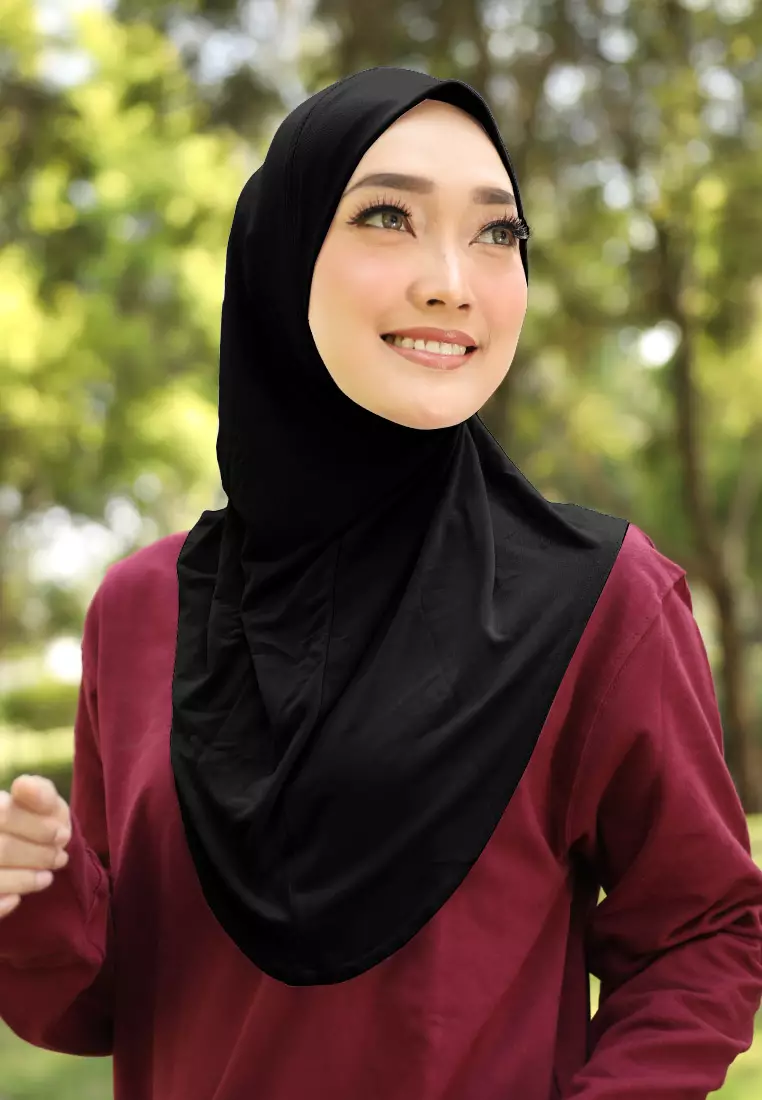 Cotton Bee - Safar Sport Bergo | Hijab Instan Olahraga - Obsidian Black