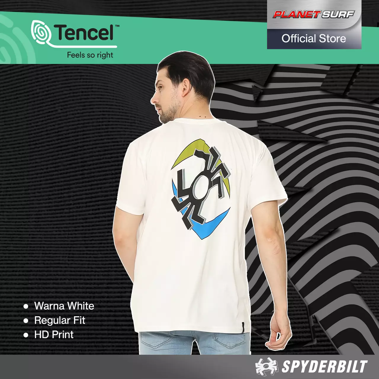 Spyderbilt Kaos Lengan Pendek Pria Spydof Tencel Men Tee Planet Surf