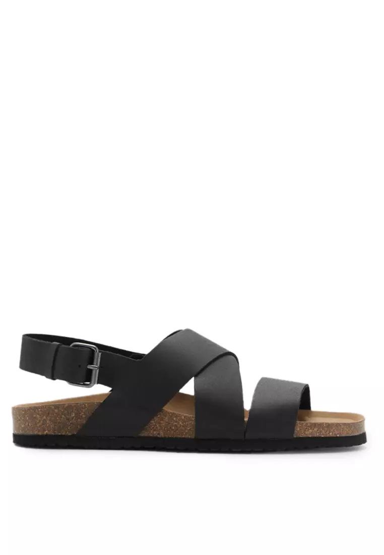 Discount on MANGO Man  shoes - SKU: Crossed Leather Buckle Sandals